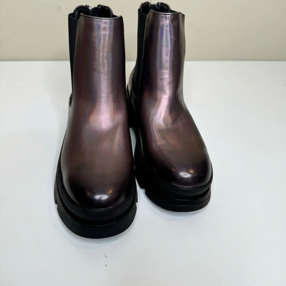 Steve Madden Iridescent Black Girls Boots Booties Sz 3 NWOT
